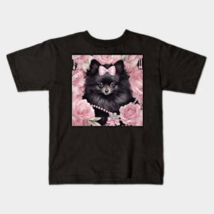 Rosy Black Pom Kids T-Shirt